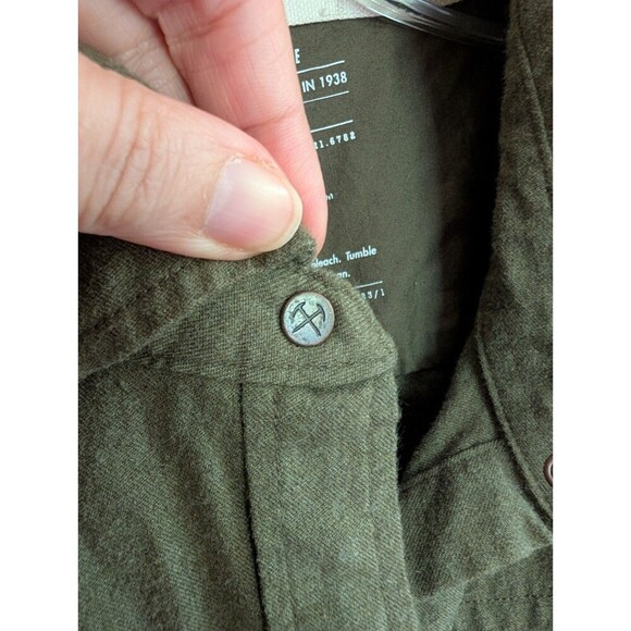 REI Co-op Flannel Button Up Shirt Mens Large Green Outdoor Camp Hiking Gorpcore - Picture 3 of 8